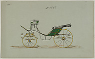Design for Cabriolet or Victoria, no. 3997, Brewster & Co.  American, Pen and black ink, watercolor and gouache