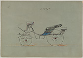 Design for Cabriolet or Victoria, no. 3997a, Brewster & Co.  American, Pen and black ink, watercolor and gouache