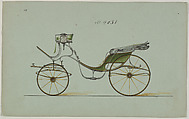 Design for Cabriolet or Victoria, no. 4031, Brewster & Co.  American, Pen and black ink, watercolor and gouache with gum arabic