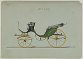 Design for Cabriolet or Victoria, no. 4049, Brewster & Co.  American, Pen and black ink, watercolor and gouache