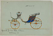 Design for Cabriolet or Victoria, no. 4058, Brewster & Co.  American, Pen and black ink, watercolor and gouache with gum arabic