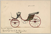Cabriolet #4083, Brewster & Co.  American, Pen and black ink, watercolor and gouache with gum arabic