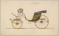 Design for Cabriolet or Victoria, no. 4099, Brewster & Co.  American, Pen and black ink, watercolor and gouache with gum arabic