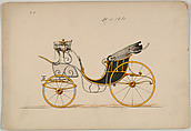Design for Cabriolet or Victoria, no. 4124, Brewster & Co.  American, Pen and black ink, watercolor and gouache with gum arabic and metallic ink