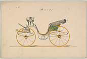 Design for Cabriolet or Victoria, no. 4131, Brewster & Co.  American, Pen and black ink, watercolor and gouache