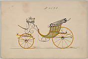 Design for Cabriolet or Victoria, no. 4133, Brewster & Co.  American, Pen and black ink, watercolor and gouache