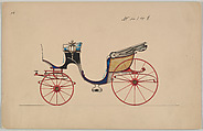 Cabriolet # 4148, Brewster & Co.  American, Pen and black ink, watercolor and gouache with gum arabic and metallic ink