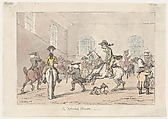 A Riding House, Thomas Rowlandson British, Hand-colored etching