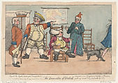 The Damnation of Obadiah (Tristram Shandy), Henry William Bunbury British, Hand-colored etching
