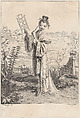 Chinoiserie with a woman playing a musical instrument, from Suite de Figures Chinoises. . .Tiré du Cabinet de Mr. d'Azaincourt (Series of Chinoiserie Figures. . .From the Chambers of Mr. d'Azaincourt), Jean Pierre Louis Laurent Hoüel (French, Rouen 1735–1813 Paris), Etching and engraving