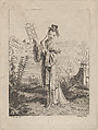 Chinoiserie with a woman playing a musical instrument, from Suite de Figures Chinoises. . .Tiré du Cabinet de Mr. d'Azaincourt (Series of Chinoiserie Figures. . .From the Chambers of Mr. d'Azaincourt), plate 5, Jean Pierre Louis Laurent Hoüel  French, Etching and engraving