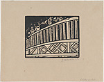 The World's Fair V: A Footbridge, Félix Vallotton Swiss, Woodcut on tinted Japan paper