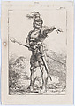 Standing Officer Holding a Lance, Philippe Jacques de Loutherbourg  French, Etching