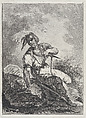 Soldier Seated on a Rock, Matthias Pfenninger  Swiss, Etching