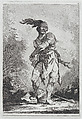 Standing Soldier Drawing his Sword, Matthias Pfenninger  Swiss, Etching