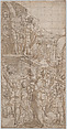 Ecce Homo, Maarten van Heemskerck (Netherlandish, Heemskerck 1498–1574 Haarlem), Pen and brown ink, brush and brown wash; squared in black chalk