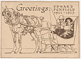 Greetings, from Edward Penfield 1922–1923, Edward Penfield  American, Lithograph