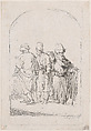 Group of four standing men in oriental costume, Adam von Bartsch Austrian, Etching; second state of two (Rieger)