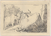 A reclining cow, seen from behind, Adam von Bartsch Austrian, Etching; third state of three