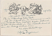Postcard, August 15, 1936 (Merry elves), Oskar Bangemann  German, Wood engraving, pen and navy ink