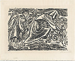 Dog Chasers (Hundefängerin), Ernst Barlach (German, Wedel 1870–1938 Rostock), Woodcut