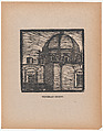 The dome of a church and other buildings, from the portfolio 'Los pequeños grabadores en madera, alumnos de la Escuela Preparatoria de Jalisco' (Guadalajara, Mexico 1925)., Wenceslao Orozco Mexican, Woodcut