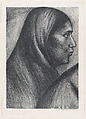 A Mexican woman in profile facing right, José Clemente Orozco  Mexican, Lithograph