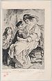 Portrait of Helena Fourment and her Children, François Marius Borrel French, Etching