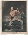 Richard Humphreys, the Celebrated Boxer Who Never Was Conquered, John Young British, Mezzotint printed in color with hand coloring, between first and second states