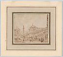 An Architectural Capriccio, Luc Vincent Thiery de Sainte Colombe  French, Pen and brown ink, brush and brown wash