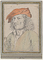 Portrait of a Young Man Wearing a Hat, Anonymous, German, 16th century  German, Black chalk, watercolor; framing lines in pen and brown ink, by a later hand