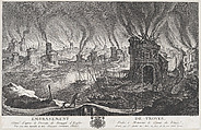 Embrasement de Troyes, Quentin Pierre Chedel French, Etching