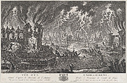Vue d'un embrasement, Quentin Pierre Chedel French, Etching