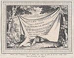 Title page, from series of six landscapes dedicated to Madame La Marquise de Pompadour, Quentin Pierre Chedel French, Etching