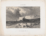 View near Cherbourg, from "L'Artiste", Eugène Cicéri French, Lithograph on chine collé