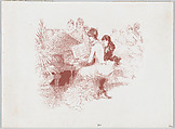 Woman at a Piano, Jules Chéret  French, Lithograph in red ink