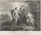 Apollo and the Cumean Sibyl, Marie Madeleine Igonet  French, Engraving