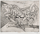 Combat, Stanley William Hayter British, Engraving, soft-ground etching and scorper