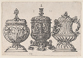 Three Goblets, Hieronymus Hopfer (German, ca. 1500–?1563), Etching; second of two states