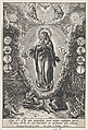 The Virgin with the Symbols of the Lauretanian Litany, Hieronymus (Jerome) Wierix (Netherlandish, ca. 1553–1619 Antwerp), Engraving; second state of two