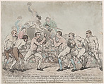The Famous Battle Between Thomas Johnson and Michael Ryan, February 11, 1789, Thomas Rowlandson  British, Hand-colored etching