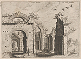 The Baths of Diocletian, from "Roman Ruins and Buildings", Johannes van Doetecum I Netherlandish, Etching
