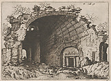 Barrel Vault with Coffering, from "Roman Ruins and Buildings", Johannes van Doetecum I Netherlandish, Etching