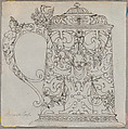 Covered Tankard with 16th century ornament, Paul Flindt German, Stipple engraving (punched)