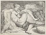 Leda and the Swan, Thomas Rowlandson British, Etching and stipple