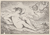 Venus and Cupid, Thomas Rowlandson  British, Etching and stipple, hand-colored