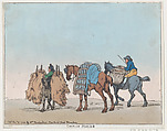 Cornish Horses, Thomas Rowlandson  British, Etching and aquatint, hand-colored