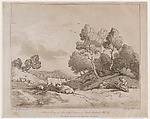 Landscape with Figures Binding a Bundle of Wood, Thomas Rowlandson British, Etching, soft-ground etching and aquatint, printed in brown ink