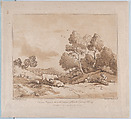Landscape with Figures Binding a Bundle of Wood, Thomas Rowlandson British, Etching, soft-ground etching and aquatint, printed in brown ink