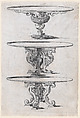 Three Round Table Designs, Jacques Androuet Du Cerceau French, Etching